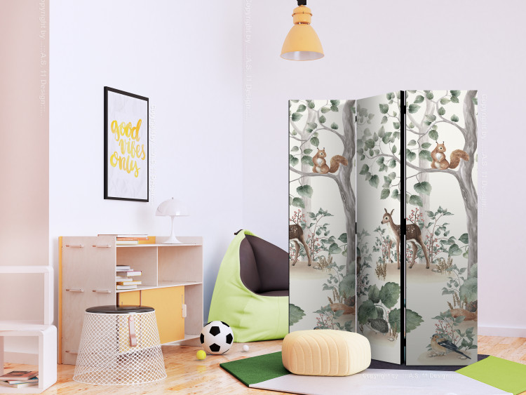 Folding Screen Forest Story - Watercolor Landscape With Animals for Children [Room Dividers] 150983 additionalImage 4