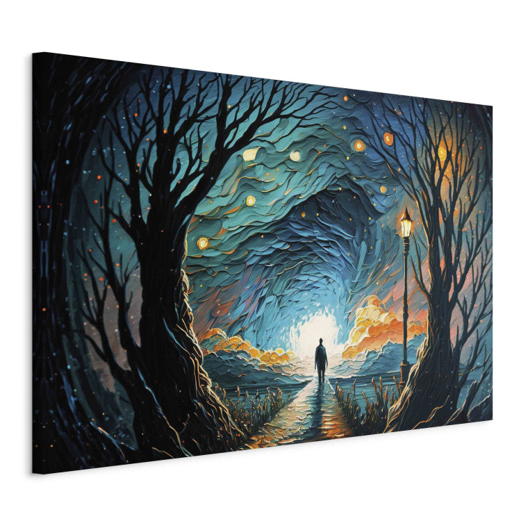Large canvas print A Walk Among the Stars - A Figure Walking Towards the Horizon in the Middle of the Night [Large Format] 151083 additionalImage 2