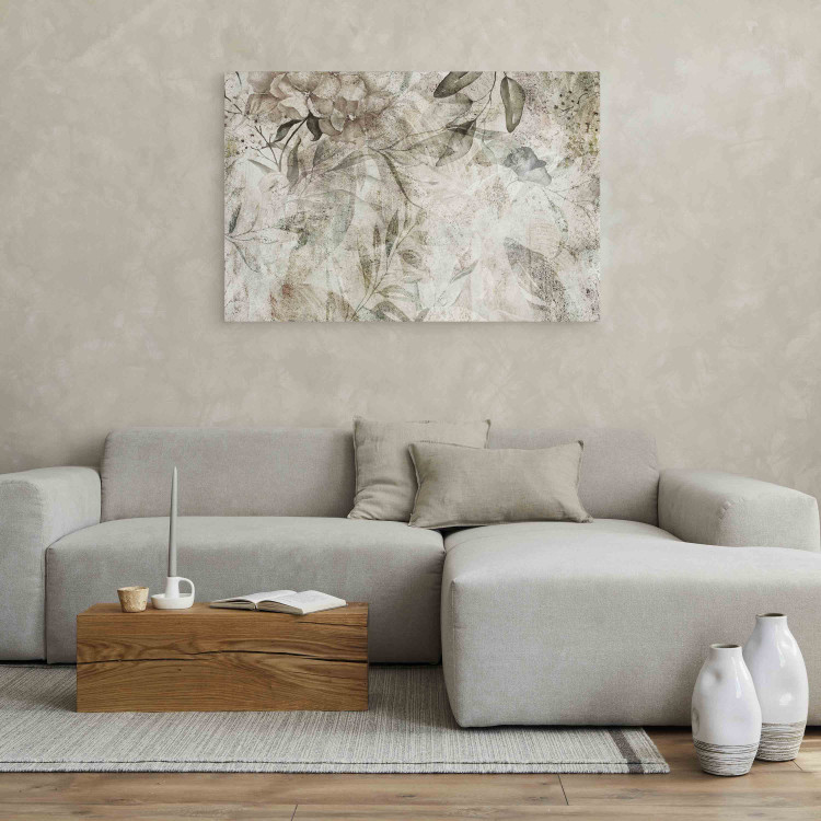 Large canvas print Beautiful Background - A Flower Motif on an Old Surface in Patina Colors [Large Format] 151183 additionalImage 4