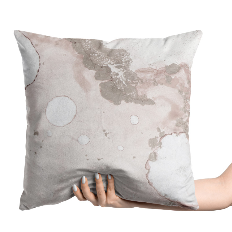 Decorative Velor Pillow Marble Structure - White Forms on a Delicate Abstract Background 151383 additionalImage 4