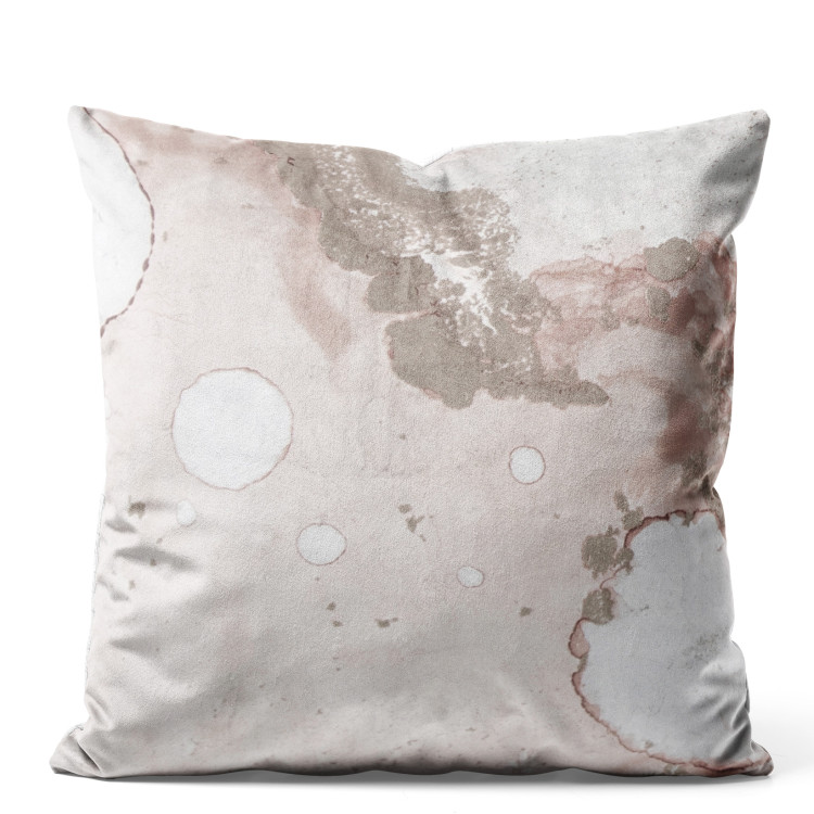 Decorative Velor Pillow Marble Structure - White Forms on a Delicate Abstract Background 151383