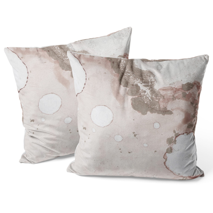 Decorative Velor Pillow Marble Structure - White Forms on a Delicate Abstract Background 151383 additionalImage 3