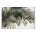 Canvas Print Christmas Decoration - Paper Ornament on Spruce Branches 151683