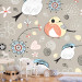 Photo Wallpaper Animals - Collage with birds and flowers on a beige background for children 61283 additionalThumb 4