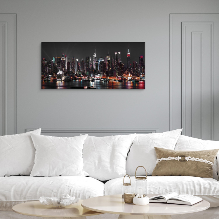 Canvas Art Print Insomnia in New York (1-part) Wide - New York City at Night 107293 additionalImage 3