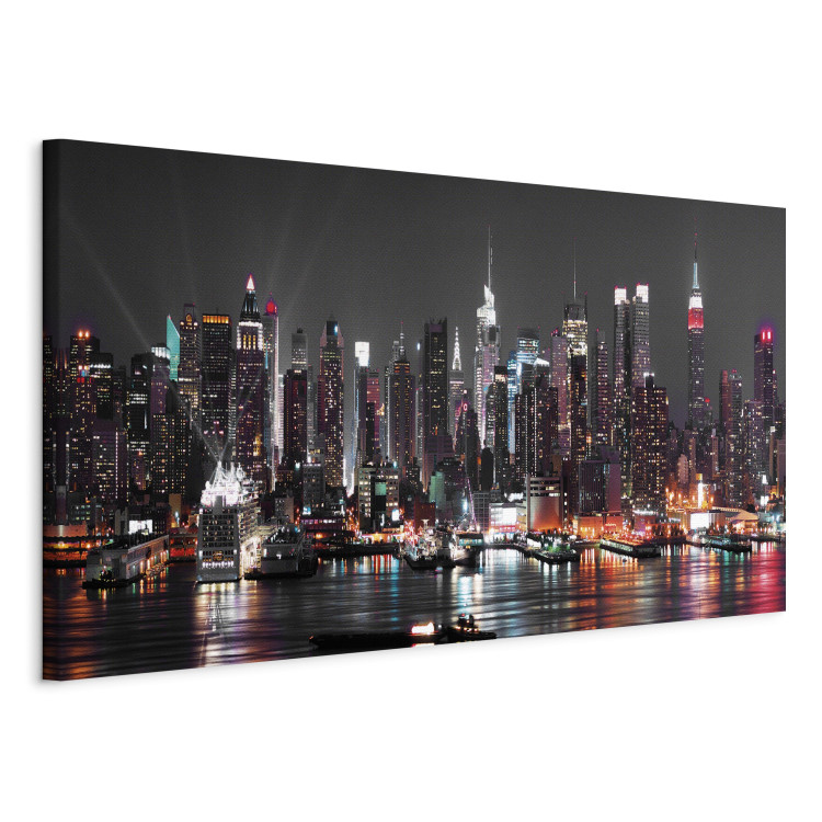 Canvas Art Print Insomnia in New York (1-part) Wide - New York City at Night 107293 additionalImage 2