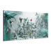 Canvas Art Print Hummingbird Dance (1-part) Narrow - Animals on Turquoise Background 107793 additionalThumb 2