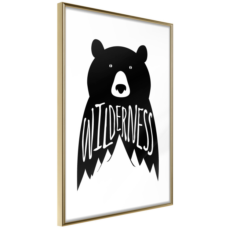 Poster Wilderness - black and white composition with animal motif and texts 114793 additionalImage 6
