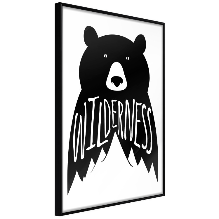 Poster Wilderness - black and white composition with animal motif and texts 114793 additionalImage 10