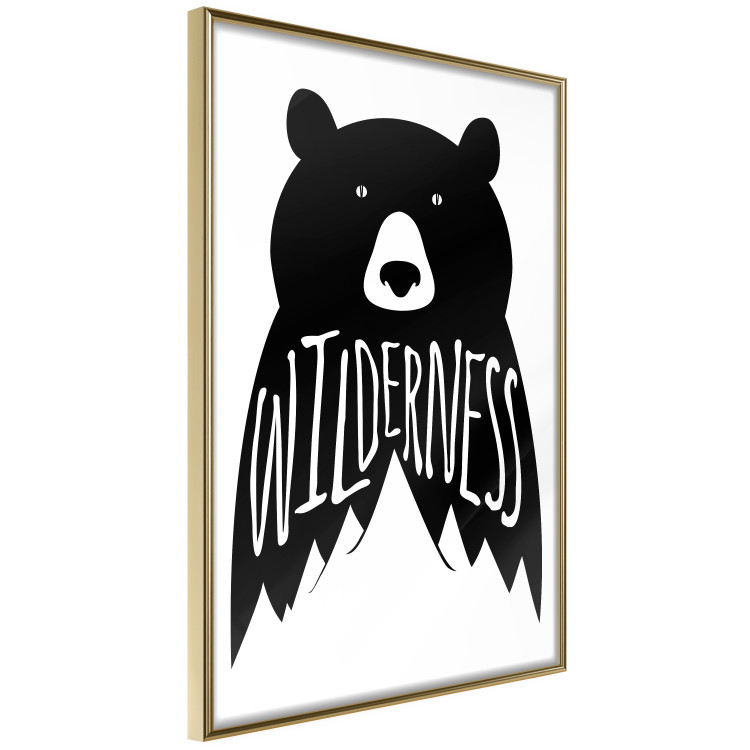 Poster Wilderness - black and white composition with animal motif and texts 114793 additionalImage 12