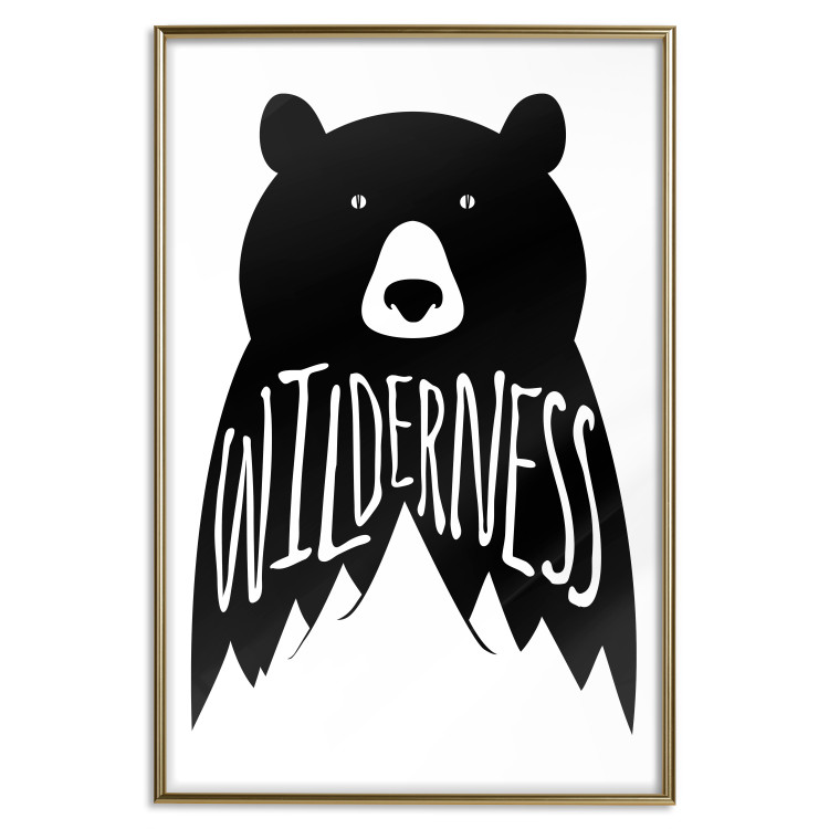 Poster Wilderness - black and white composition with animal motif and texts 114793 additionalImage 15