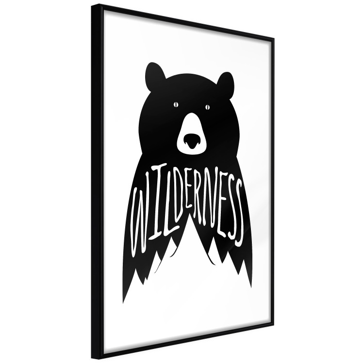Poster Wilderness - black and white composition with animal motif and texts 114793 additionalImage 11