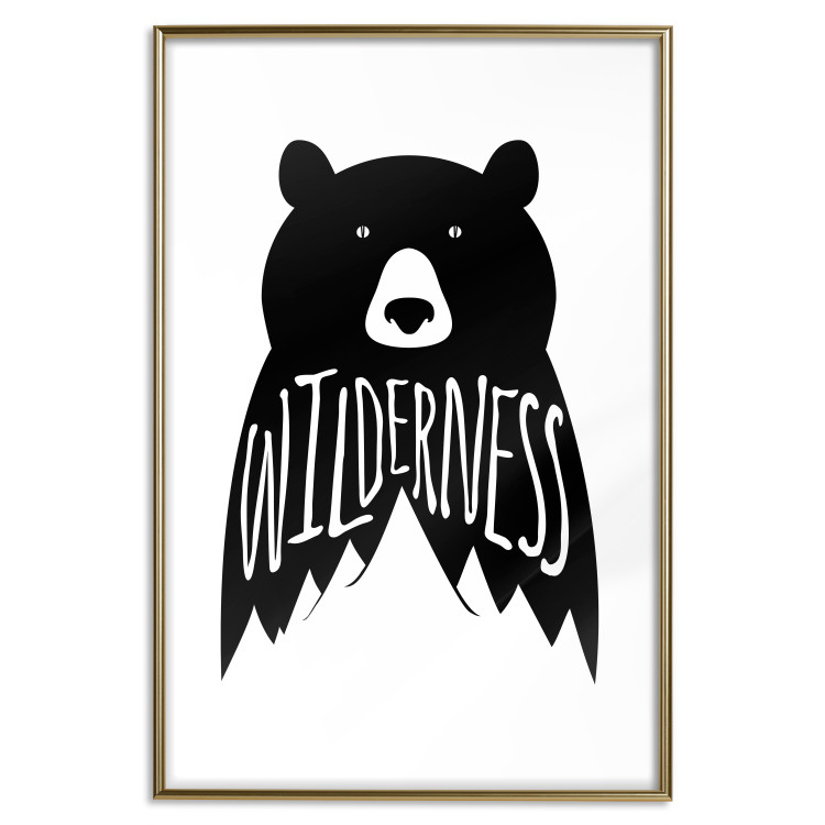 Poster Wilderness - black and white composition with animal motif and texts 114793 additionalImage 16