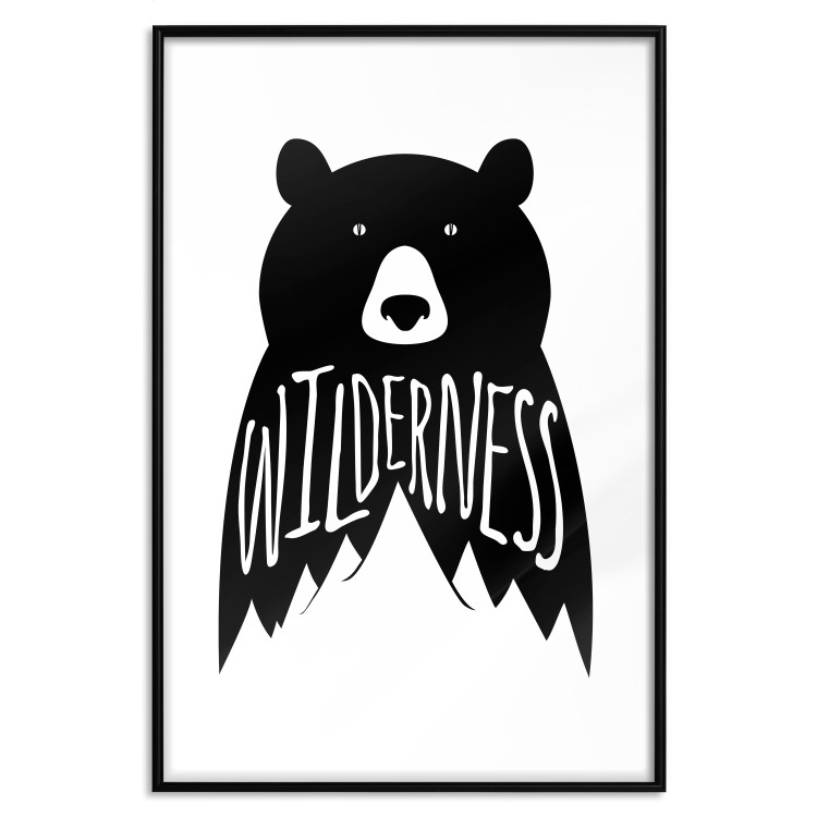 Poster Wilderness - black and white composition with animal motif and texts 114793 additionalImage 14