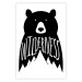 Poster Wilderness - black and white composition with animal motif and texts 114793