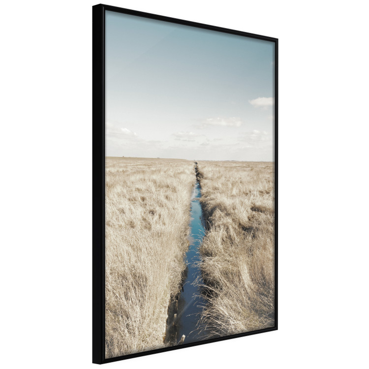 Wall Poster Channel - sky landscape with clouds and river on beige field 117293 additionalImage 10
