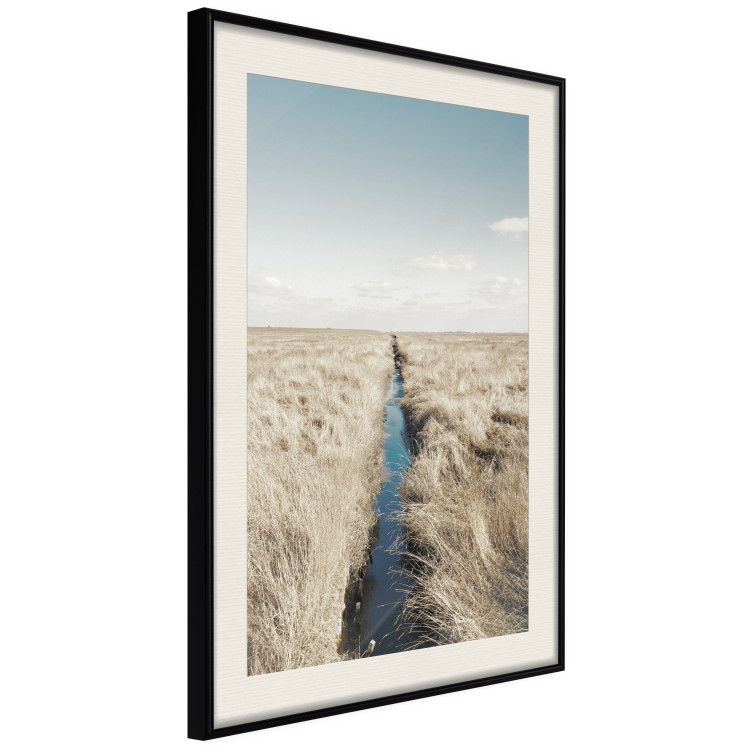 Wall Poster Channel - sky landscape with clouds and river on beige field 117293 additionalImage 3