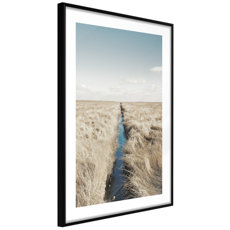 Wall Poster Channel - sky landscape with clouds and river on beige field 117293 additionalImage 11
