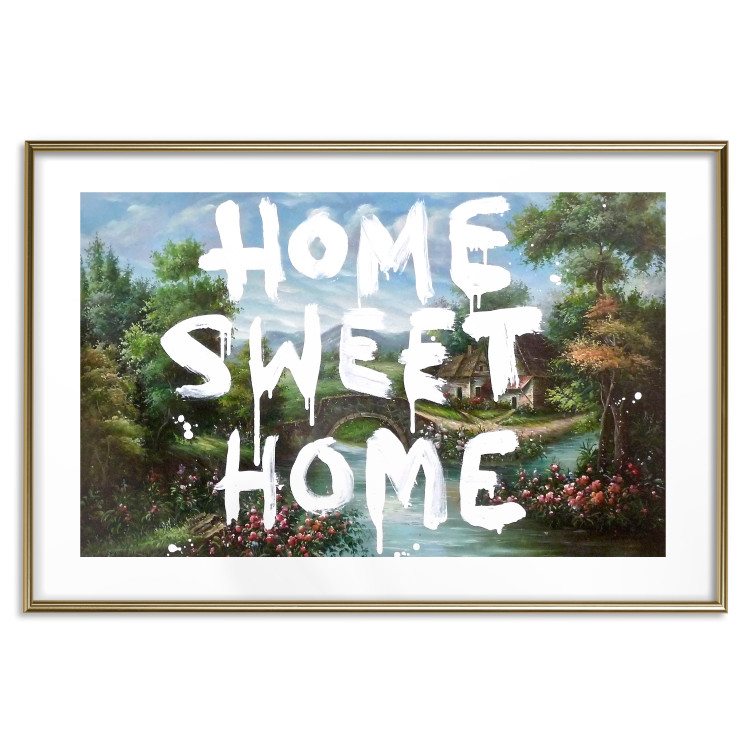 Wall Poster Dream Home - white English text against a colorful landscape background 118793 additionalImage 14