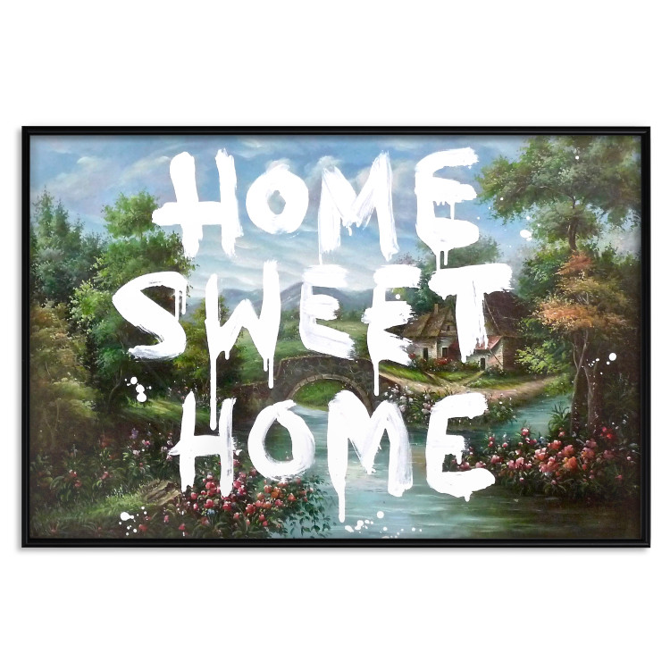 Wall Poster Dream Home - white English text against a colorful landscape background 118793 additionalImage 18