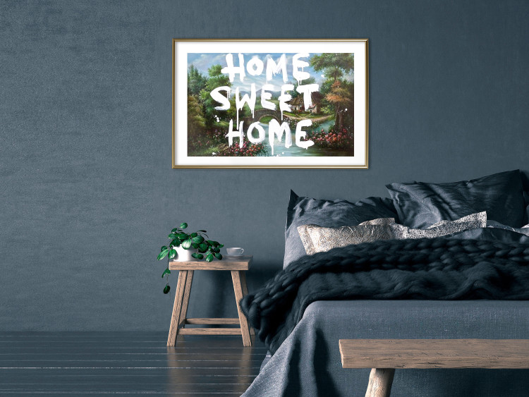 Wall Poster Dream Home - white English text against a colorful landscape background 118793 additionalImage 13