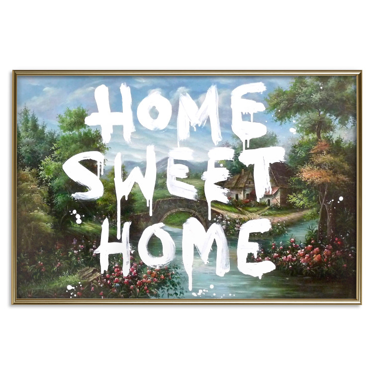 Wall Poster Dream Home - white English text against a colorful landscape background 118793 additionalImage 16