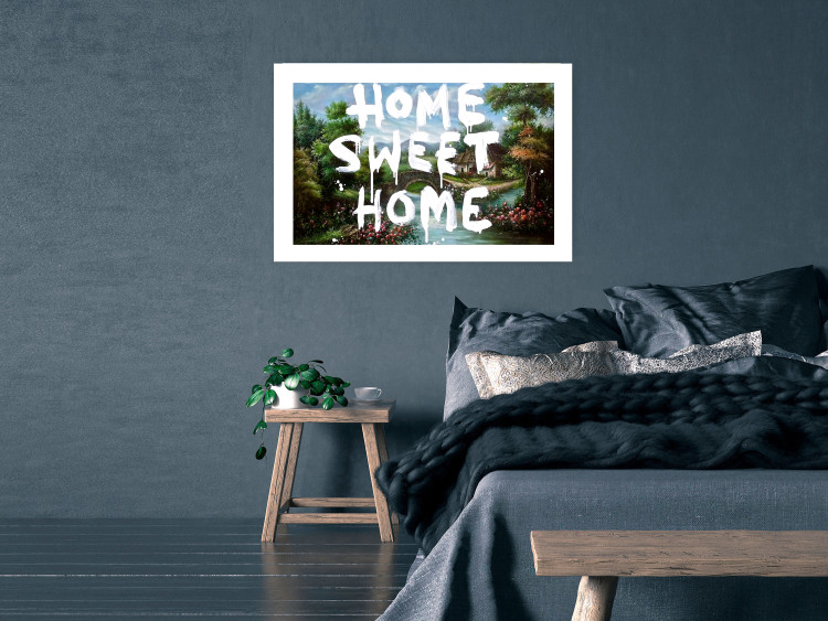 Wall Poster Dream Home - white English text against a colorful landscape background 118793 additionalImage 2