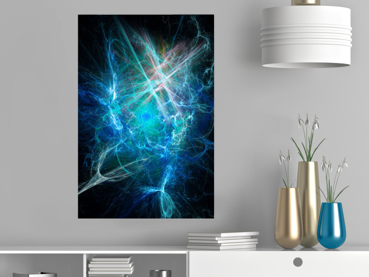 Poster Supernova - modern abstraction with light in blue tones 121893 additionalImage 17