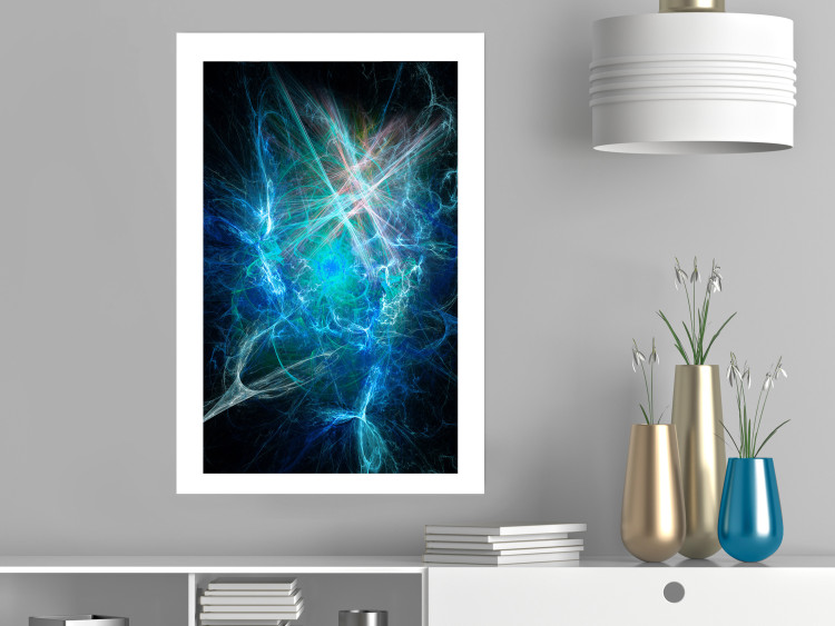 Poster Supernova - modern abstraction with light in blue tones 121893 additionalImage 6