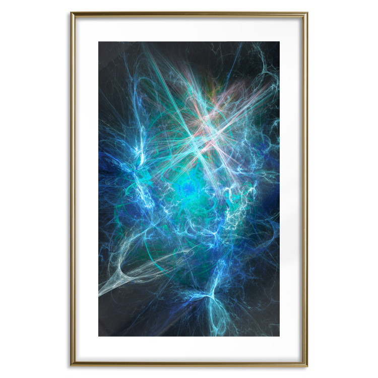 Poster Supernova - modern abstraction with light in blue tones 121893 additionalImage 14