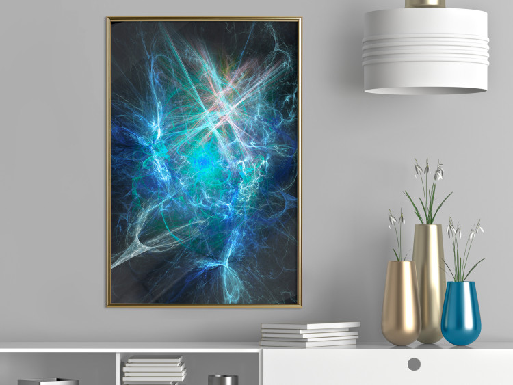 Poster Supernova - modern abstraction with light in blue tones 121893 additionalImage 9