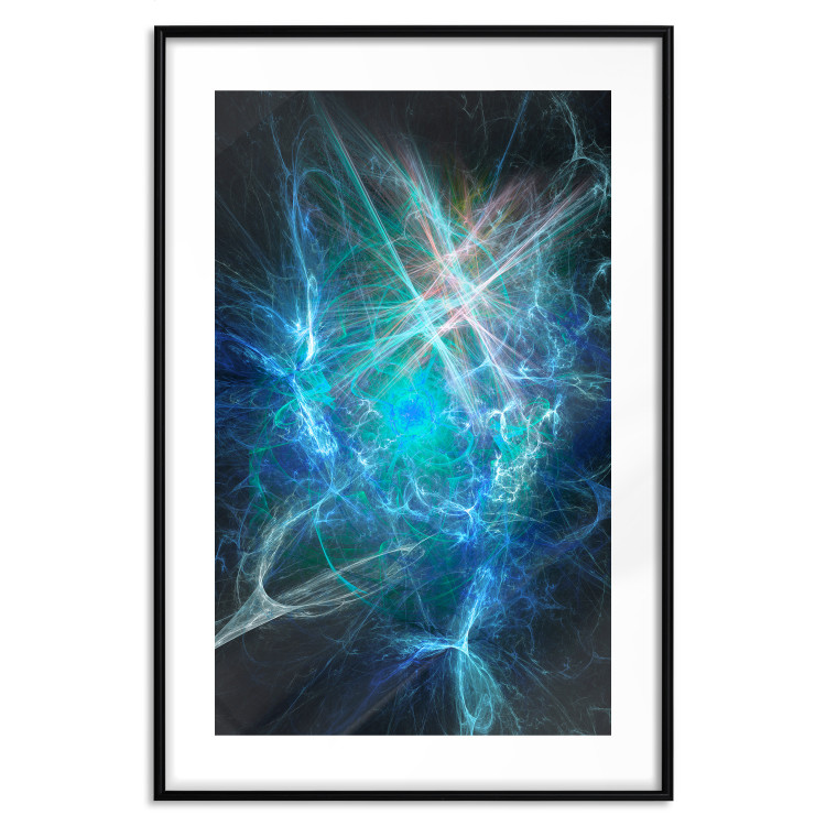 Poster Supernova - modern abstraction with light in blue tones 121893 additionalImage 15