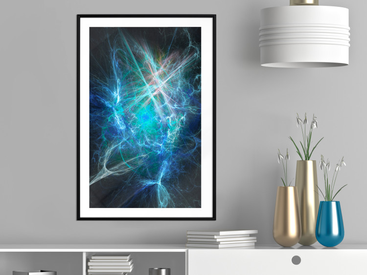 Poster Supernova - modern abstraction with light in blue tones 121893 additionalImage 8