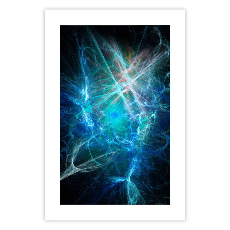 Poster Supernova - modern abstraction with light in blue tones 121893 additionalImage 19