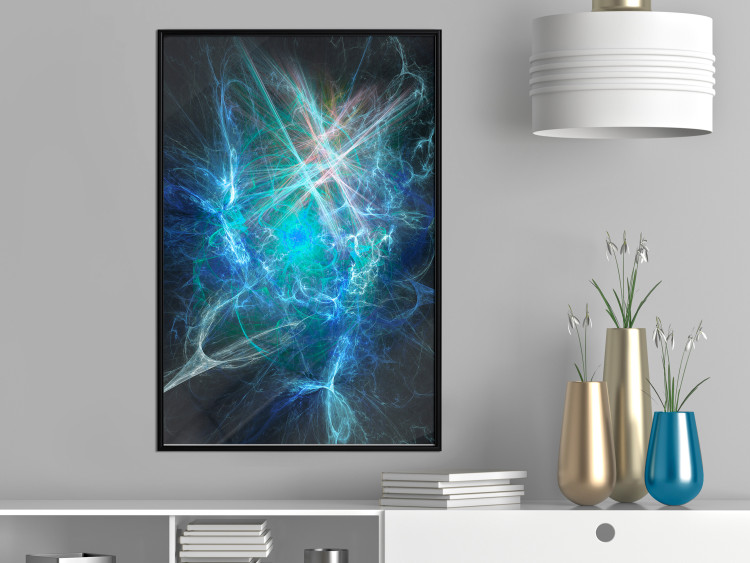 Poster Supernova - modern abstraction with light in blue tones 121893 additionalImage 7