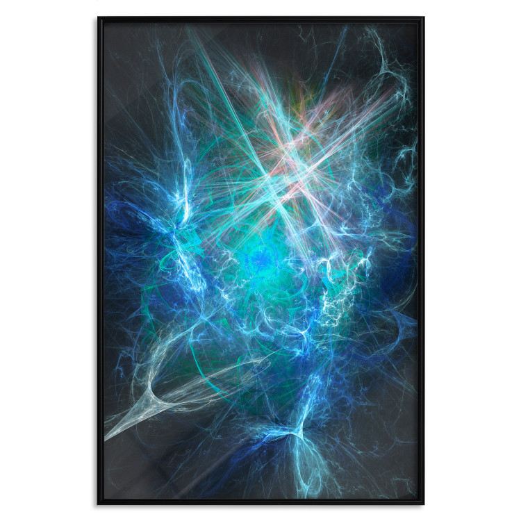 Poster Supernova - modern abstraction with light in blue tones 121893 additionalImage 18