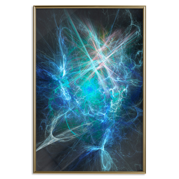 Poster Supernova - modern abstraction with light in blue tones 121893 additionalImage 16