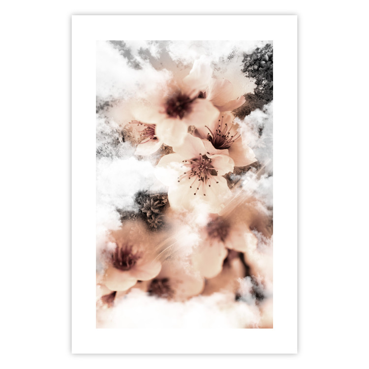 Wall Poster Angelic Flowers - colorful flowers in the clouds above a forest landscape 122793 additionalImage 17