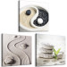 Canvas Art Print Calm Sands of the Orient (3-part) - Merging Nature with Zen Stones 122893 additionalThumb 2