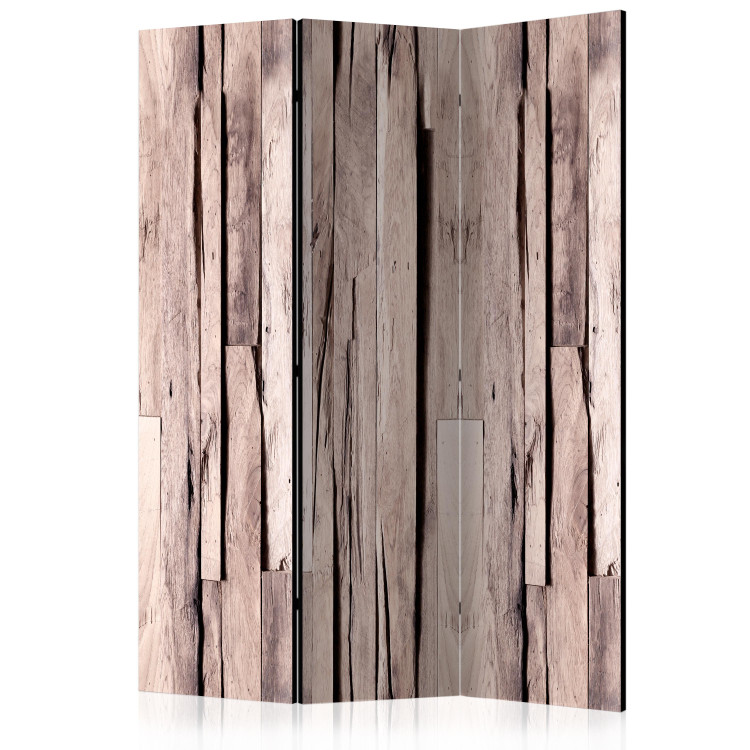 Room Divider Screen Whisper of Spring - texture of unevenly shaped wooden planks 122993