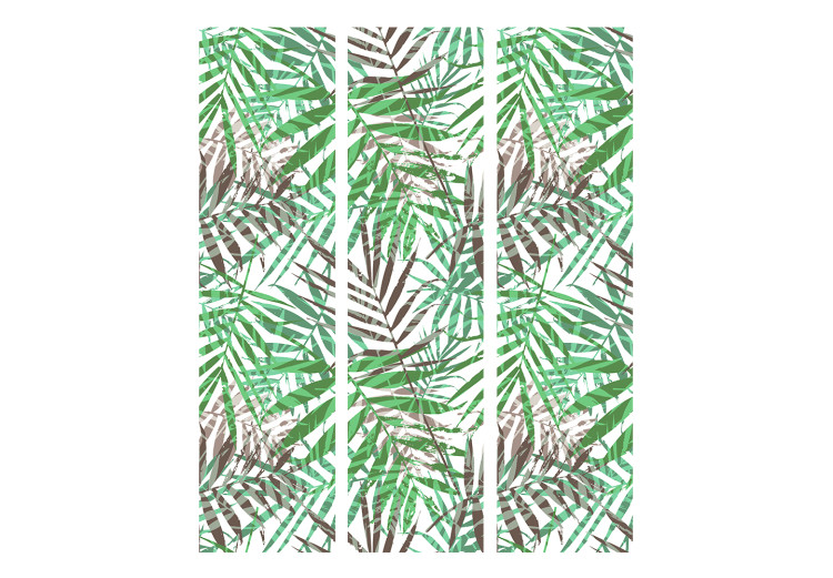 Folding Screen Wild Leaves - tropical and colorful foliage motif on a white background 123293 additionalImage 3