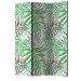 Folding Screen Wild Leaves - tropical and colorful foliage motif on a white background 123293