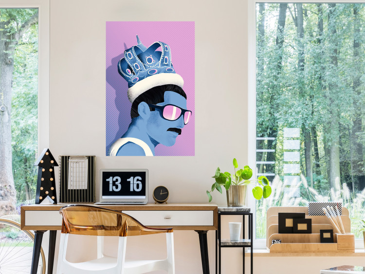 Wall Poster Freddie - fanciful portrait of a man with a crown and glasses 123493 additionalImage 23