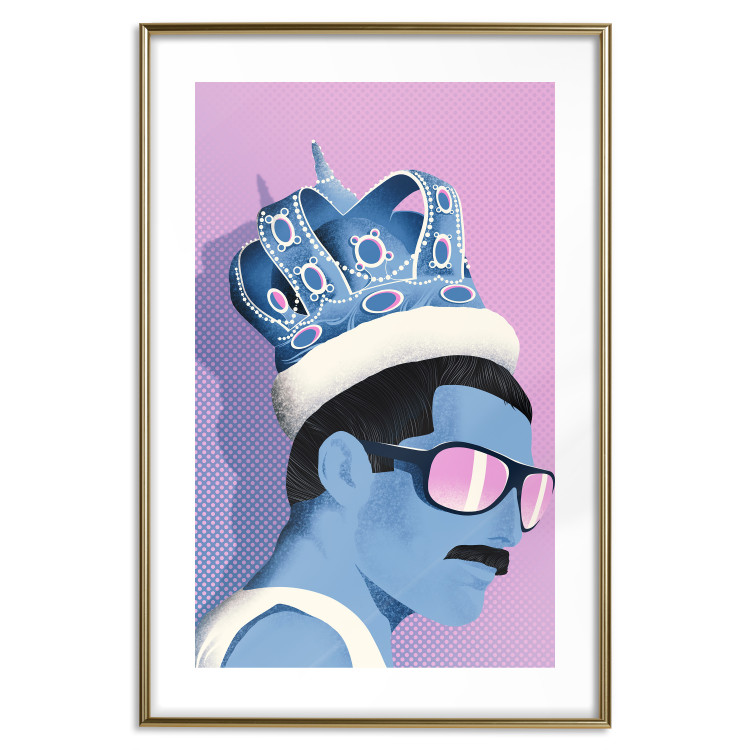 Wall Poster Freddie - fanciful portrait of a man with a crown and glasses 123493 additionalImage 14