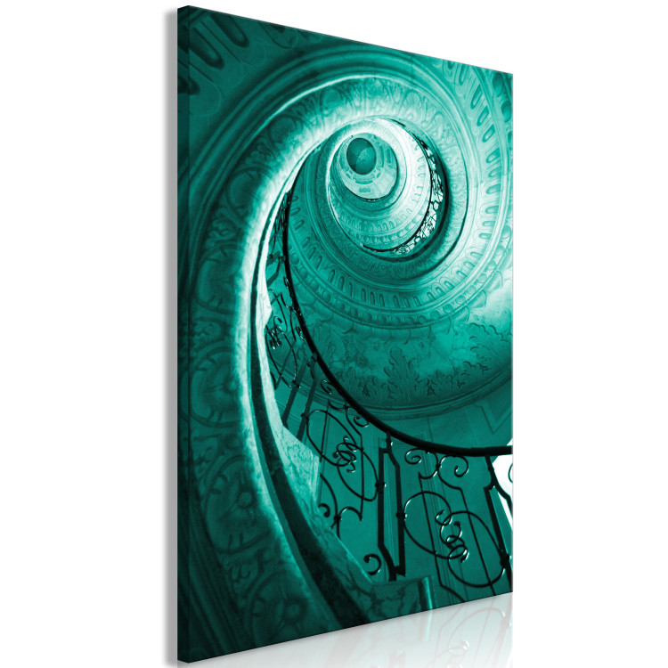 Canvas Print Spiral staircase - photograph of the staircase in turquoise colour 123593 additionalImage 2
