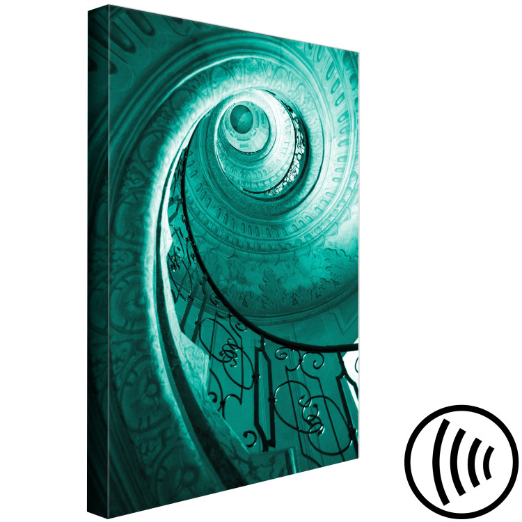 Canvas Print Spiral staircase - photograph of the staircase in turquoise colour 123593 additionalImage 6