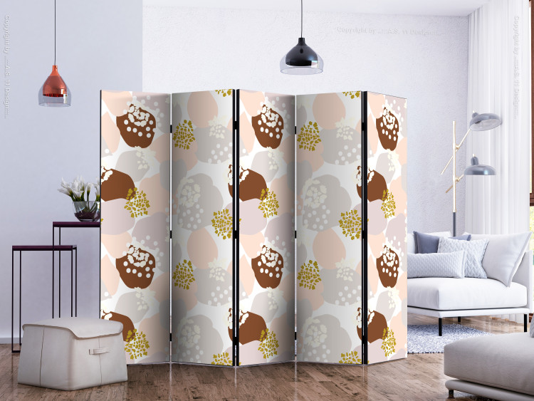 Room Divider Speckles II (5-piece) - modern abstraction in browns and pinks 124193 additionalImage 2