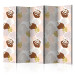 Room Divider Speckles II (5-piece) - modern abstraction in browns and pinks 124193