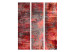 Room Divider Red Metal (3-piece) - composition with irregular texture 124293 additionalThumb 3