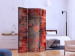 Room Divider Red Metal (3-piece) - composition with irregular texture 124293 additionalThumb 2